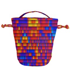 Geometric Pattern Colorful Fluorescent Background Drawstring Bucket Bag