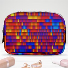 Geometric Pattern Colorful Fluorescent Background Make Up Pouch (small) by Jancukart