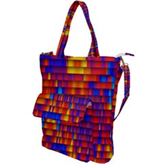 Geometric Pattern Colorful Fluorescent Background Shoulder Tote Bag by Jancukart