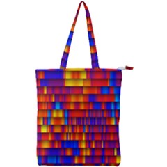 Geometric Pattern Colorful Fluorescent Background Double Zip Up Tote Bag