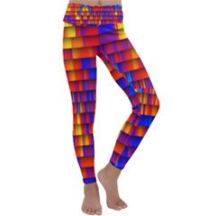 Geometric Pattern Colorful Fluorescent Background Kids  Lightweight Velour Classic Yoga Leggings