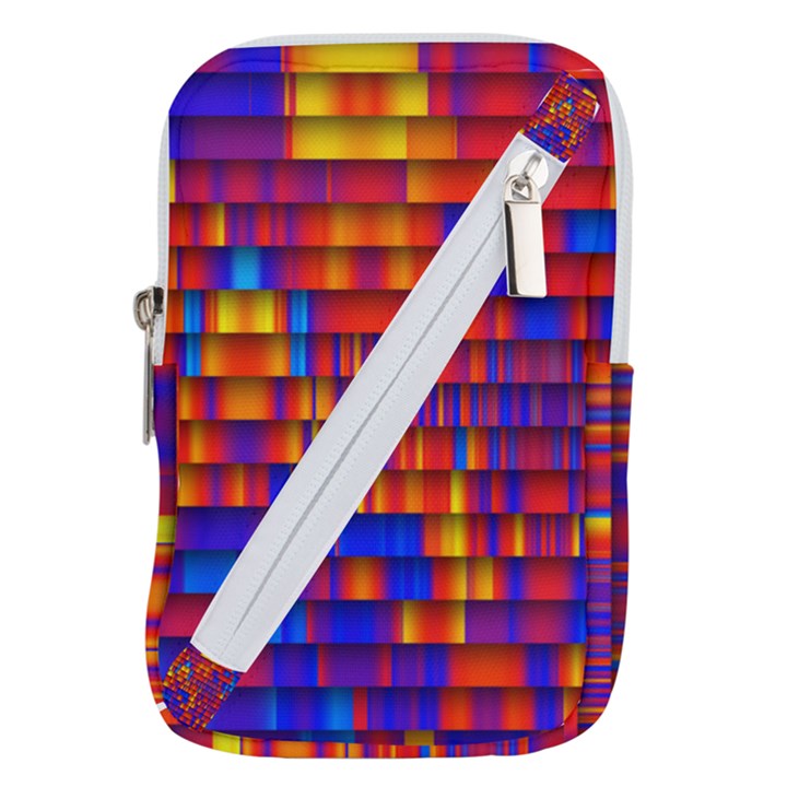 Geometric Pattern Colorful Fluorescent Background Belt Pouch Bag (Small)