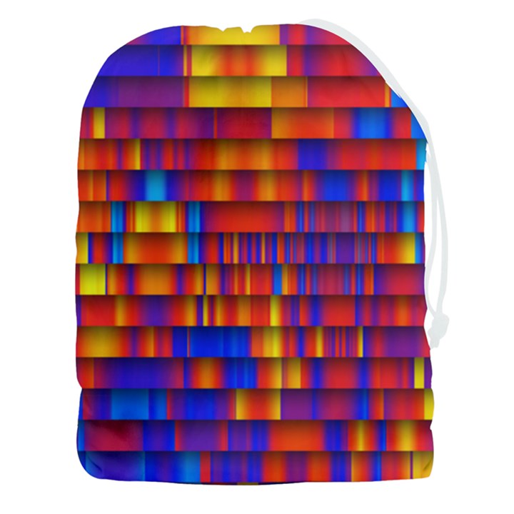 Geometric Pattern Colorful Fluorescent Background Drawstring Pouch (3XL)