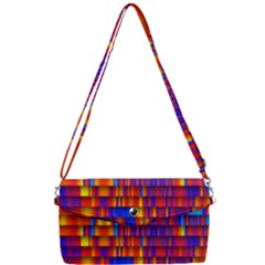 Geometric Pattern Colorful Fluorescent Background Removable Strap Clutch Bag