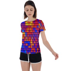 Geometric Pattern Colorful Fluorescent Background Back Circle Cutout Sports Tee by Jancukart