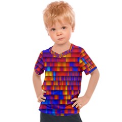 Geometric Pattern Colorful Fluorescent Background Kids  Sports Tee