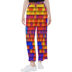 Geometric Pattern Colorful Fluorescent Background Women s Pants 