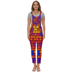 Geometric Pattern Colorful Fluorescent Background Women s Pinafore Overalls Jumpsuit by Jancukart