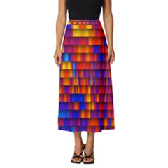 Geometric Pattern Colorful Fluorescent Background Classic Midi Chiffon Skirt