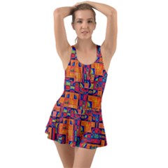 Background Graphic Beautiful Wallpaper Art Abstract Ruffle Top Dress Swimsuit