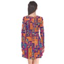 Background Graphic Beautiful Wallpaper Art Abstract Long Sleeve V-neck Flare Dress View2