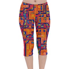 Background Graphic Beautiful Wallpaper Art Abstract Velvet Capri Leggings 