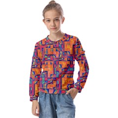 Background Graphic Beautiful Wallpaper Art Abstract Kids  Long Sleeve Tee With Frill 