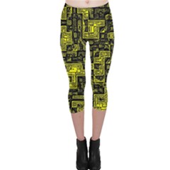 Background Graphic Beautiful Wallpaper Yellow Capri Leggings 