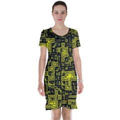 Background Graphic Beautiful Wallpaper Yellow Short Sleeve Nightdress