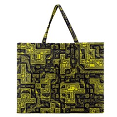 Background Graphic Beautiful Wallpaper Yellow Zipper Large Tote Bag by Jancukart