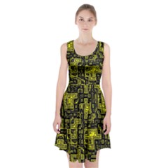 Background Graphic Beautiful Wallpaper Yellow Racerback Midi Dress