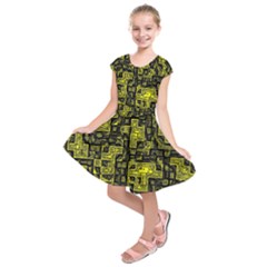 Background Graphic Beautiful Wallpaper Yellow Kids  Short Sleeve Dress