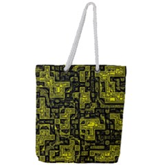 Background Graphic Beautiful Wallpaper Yellow Full Print Rope Handle Tote (large)