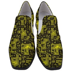 Background Graphic Beautiful Wallpaper Yellow Women Slip On Heel Loafers by Jancukart