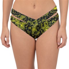 Background Graphic Beautiful Wallpaper Yellow Double Strap Halter Bikini Bottoms