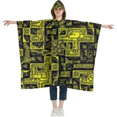 Background Graphic Beautiful Wallpaper Yellow Women s Hooded Rain Ponchos