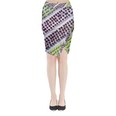 Field Agriculture Farm Stripes Diagonal Pattern Midi Wrap Pencil Skirt