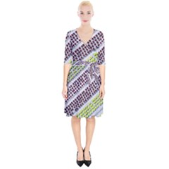 Field Agriculture Farm Stripes Diagonal Pattern Wrap Up Cocktail Dress