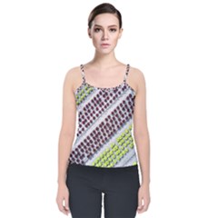 Field Agriculture Farm Stripes Diagonal Pattern Velvet Spaghetti Strap Top