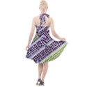 Field Agriculture Farm Stripes Diagonal Pattern Halter Party Swing Dress  View2