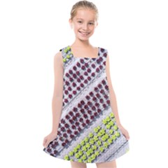 Field Agriculture Farm Stripes Diagonal Pattern Kids  Cross Back Dress