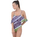 Field Agriculture Farm Stripes Diagonal Pattern Drape Piece Swimsuit View1