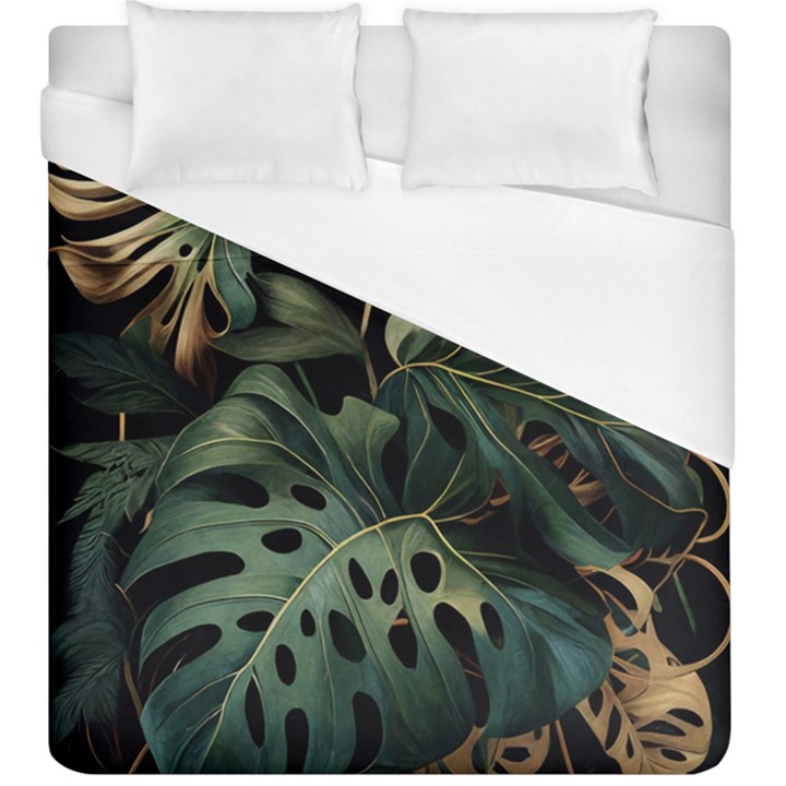 Tropical Leaves Leaf Foliage Monstera Nature Home Duvet Cover (King Size)