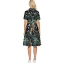 Tropical Leaves Leaf Foliage Monstera Nature Home Button Top Knee Length Dress View2