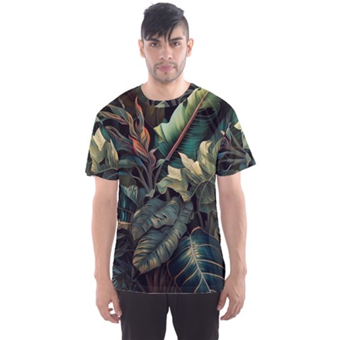 Tropical Leaf Leaves Foliage Monstera Nature Men s Sport Mesh Tee by Jancukart