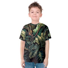 Tropical Leaf Leaves Foliage Monstera Nature Kids  Cotton Tee