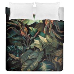 Tropical Leaf Leaves Foliage Monstera Nature Duvet Cover Double Side (queen Size)