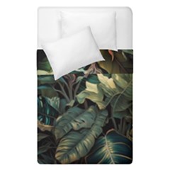 Tropical Leaf Leaves Foliage Monstera Nature Duvet Cover Double Side (single Size)