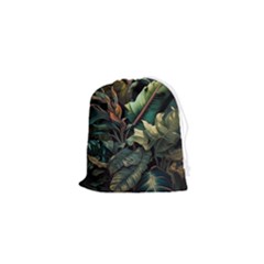 Tropical Leaf Leaves Foliage Monstera Nature Drawstring Pouch (xs)