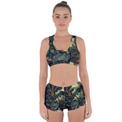 Tropical Leaf Leaves Foliage Monstera Nature Racerback Boyleg Bikini Set