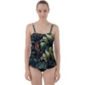 Tropical Leaf Leaves Foliage Monstera Nature Twist Front Tankini Set View1