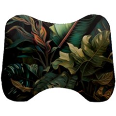 Tropical Leaf Leaves Foliage Monstera Nature Head Support Cushion by Jancukart