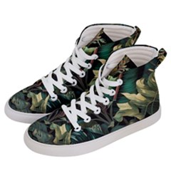 Tropical Leaf Leaves Foliage Monstera Nature Men s Hi-top Skate Sneakers