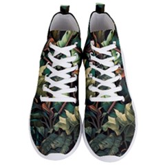 Tropical Leaf Leaves Foliage Monstera Nature Men s Lightweight High Top Sneakers