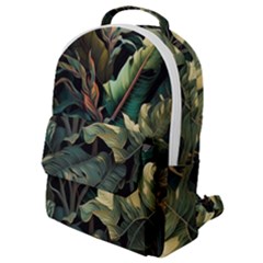 Tropical Leaf Leaves Foliage Monstera Nature Flap Pocket Backpack (small)