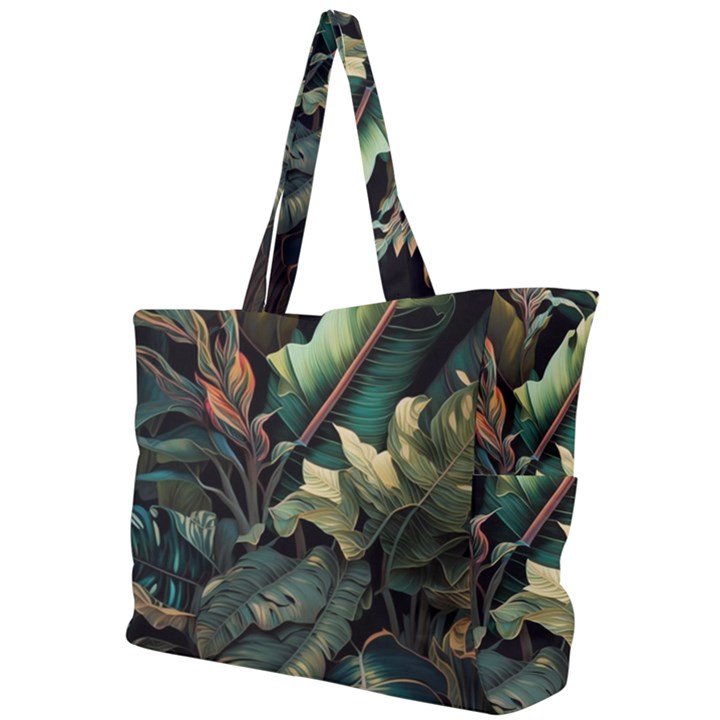 Tropical Leaf Leaves Foliage Monstera Nature Simple Shoulder Bag