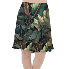 Tropical Leaf Leaves Foliage Monstera Nature Fishtail Chiffon Skirt