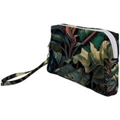 Tropical Leaf Leaves Foliage Monstera Nature Wristlet Pouch Bag (small) by Jancukart