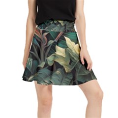 Tropical Leaf Leaves Foliage Monstera Nature Waistband Skirt by Jancukart