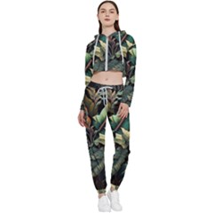 Tropical Leaf Leaves Foliage Monstera Nature Cropped Zip Up Lounge Set by Jancukart